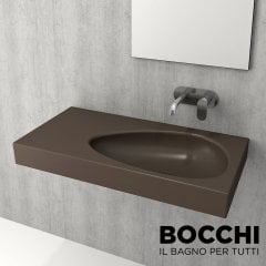 BOCCHI Etna Etajerli Lavabo, 90 cm Mat Kahve