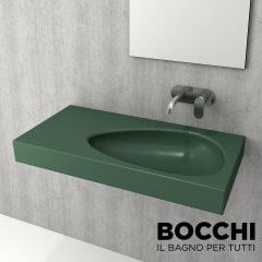 BOCCHI Etna Etajerli Lavabo, 90 cm Mat Yeşil