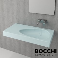 BOCCHI Etna Etajerli Lavabo, 90 cm Mat Buz Mavisi