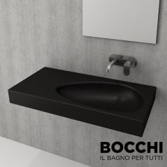 BOCCHI Etna Etajerli Lavabo, 90 cm Mat Siyah