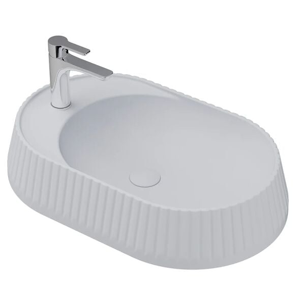 Lucco Pier 65 cm Tezgah Üstü Lavabo Mat Gümüş Gri