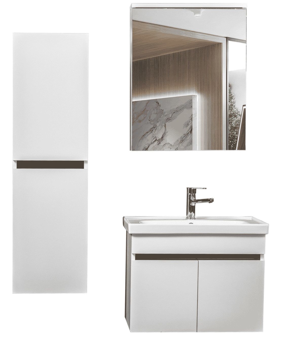 Bagnora Strado 80 cm Beyaz Banyo Dolabı