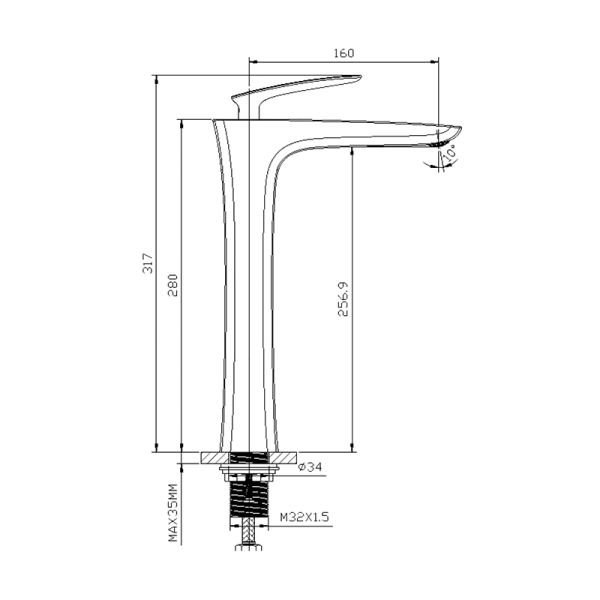 NEWARC - LİFE Çanak Tipi Lavabo Bataryası Altın 981008