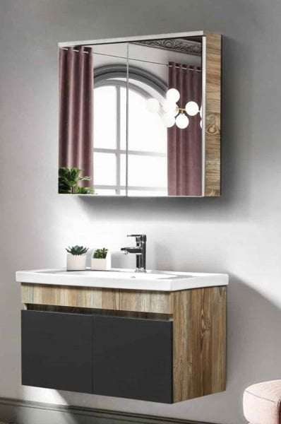 Bagnora Sardes 80 cm Etna Antrasit Banyo Dolabı