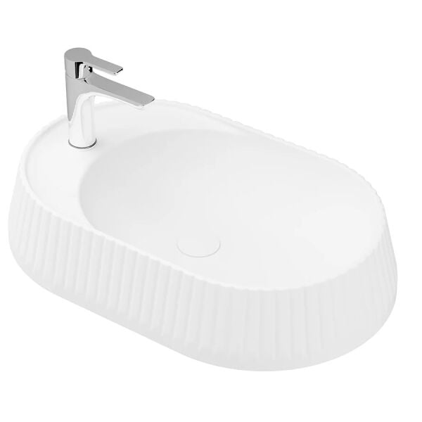 Lucco Pier 65 cm Tezgah Üstü Lavabo Mat Beyaz