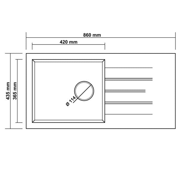 RealStone Assos 86 XL Tek Gözlü Damlalıklı Granit Eviye Cappucino