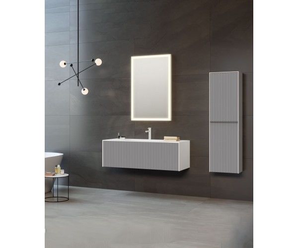 Orka Cube 100 cm Mat Gri Banyo Dolabı