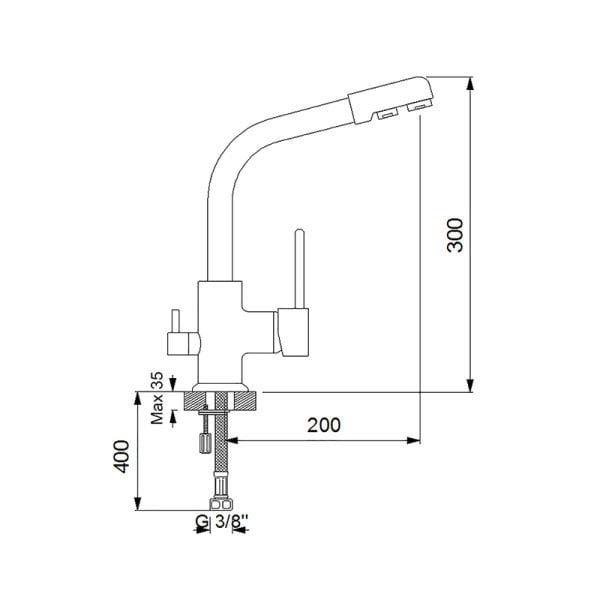 NEWARC Newart Arıtma Su Girişli Evye Bataryası
