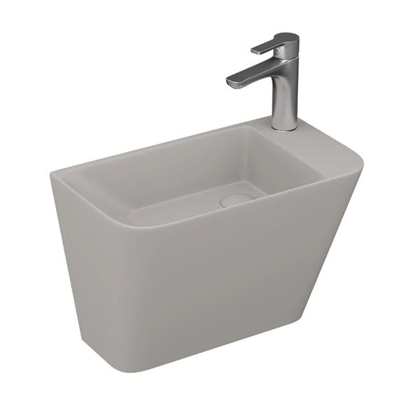 Lucco Primo 50 cm Mini Monoblok Lavabo, Mat Latte