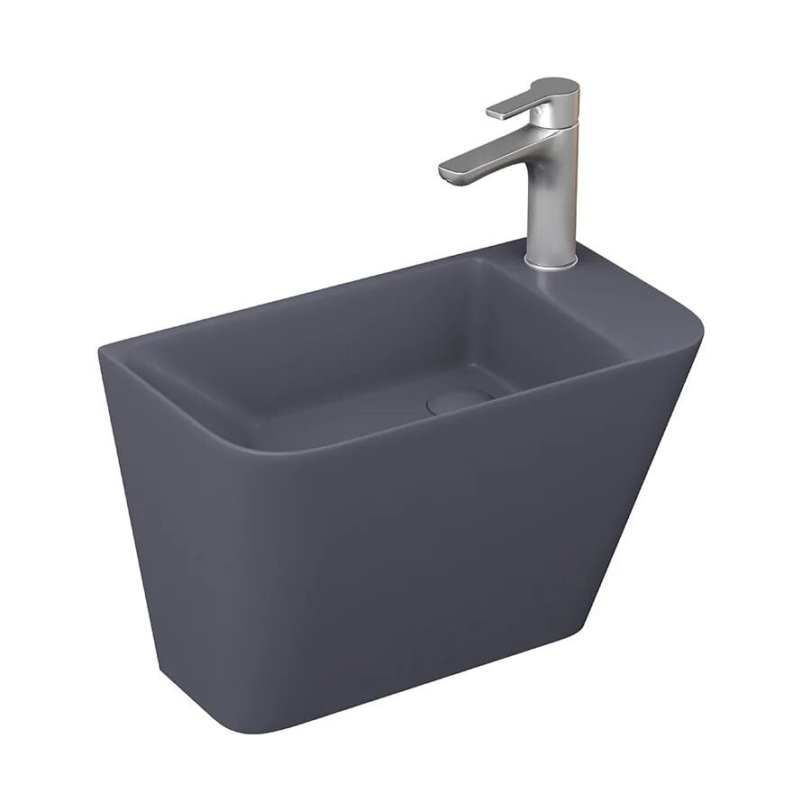 Lucco Primo 50 cm Mini Monoblok Lavabo, Mat Antrasit
