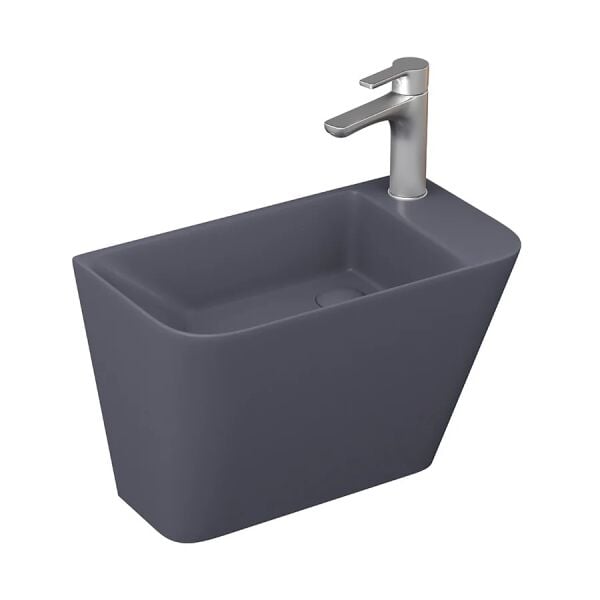 Lucco Primo 50 cm Mini Monoblok Lavabo, Mat Antrasit