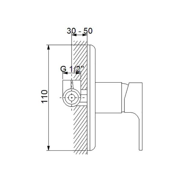 NEWARC - Aqua Ankastre Duş Bataryası Siyah 941121B