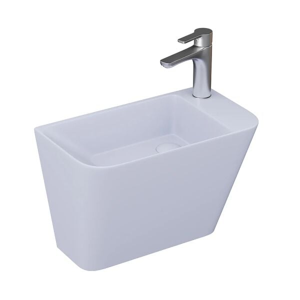 Lucco Primo 50 cm Mini Monoblok Lavabo, Mat Buz Mavi