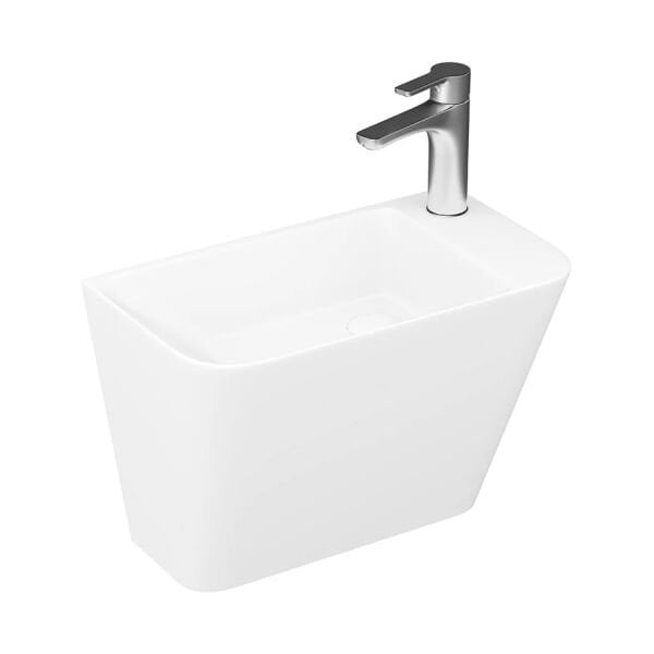 Lucco Primo 50 cm Mini Monoblok Lavabo, Mat Beyaz