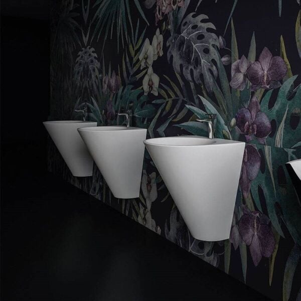 Lucco Garcia 48 cm Monoblok Lavabo, Mat Yeşil