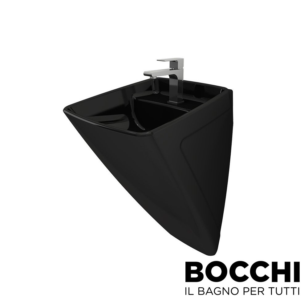 BOCCHI Firenze Asma Monoblok Lavabo Parlak Siyah