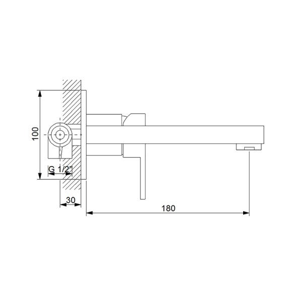NEWARC - Aqua Ankastre Lavabo Bataryası Siyah 941571B