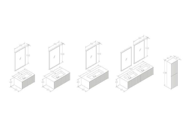Orka Cube 100 cm Mat Vizon Banyo Dolabı