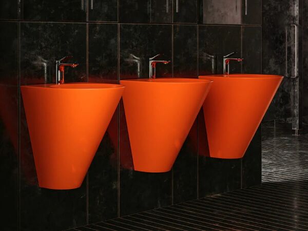 Lucco Garcia 48 cm Monoblok Lavabo, Mat Turuncu