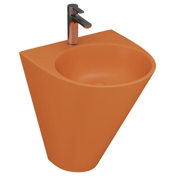 Lucco Garcia 48 cm Monoblok Lavabo, Mat Turuncu