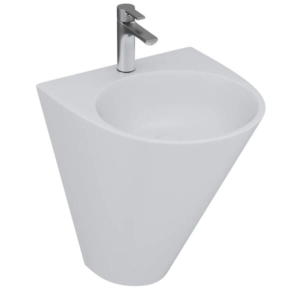 Lucco Garcia 48 cm Monoblok Lavabo, Mat Gümüş Gri