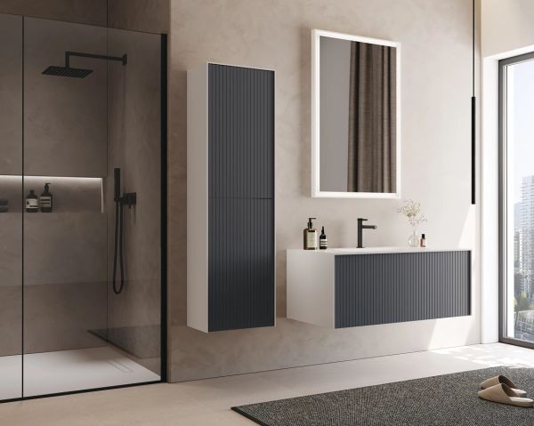 Orka Cube 80 cm Mat Antrasit Banyo Dolabı