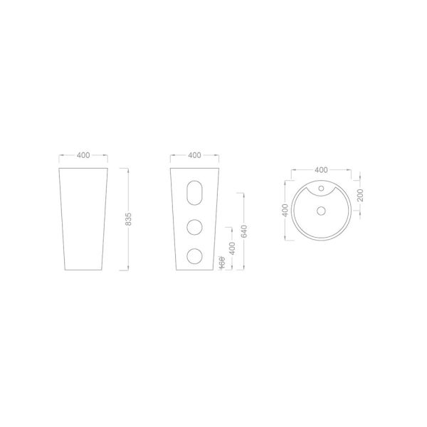 Pure Beyaz-Altın Desenli Monoblok Lavabo, 42nx85h