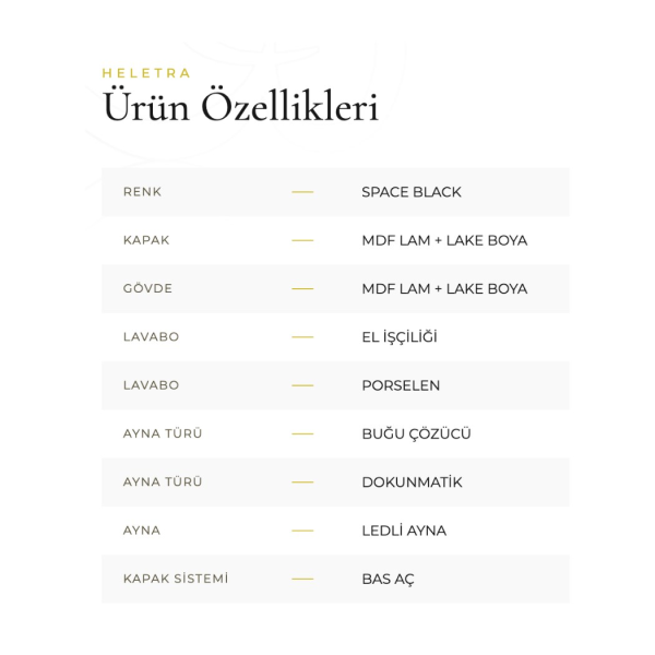 Belinza Heletra 150 cm Banyo Dolabı