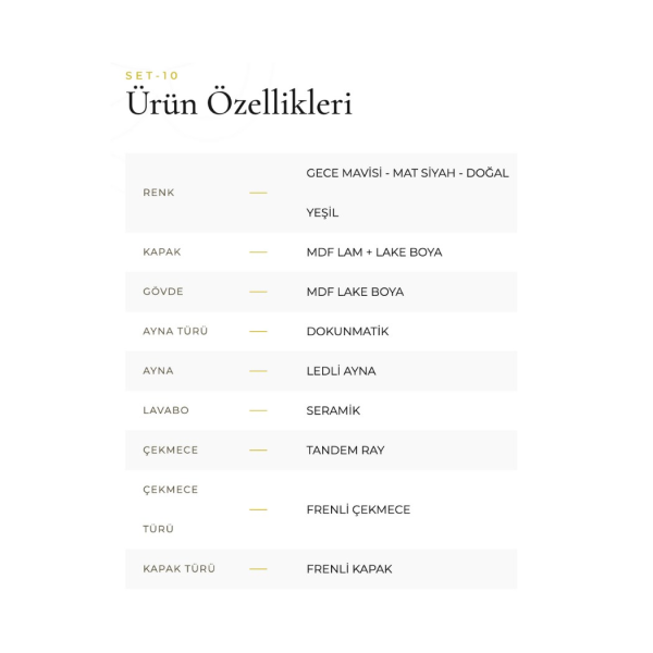 Belinza Set-10 180 cm Banyo Dolabı Gece Mavisi