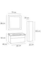 Fym Prada Banyo Dolabı 80 Cm