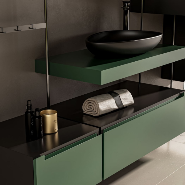 Belinza Set-10 180 cm Banyo Dolabı Doğal Yeşil