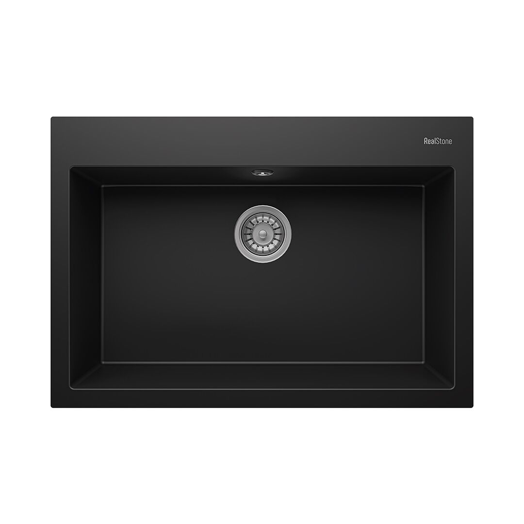 RealStone Didyma 77 Tezgah Üstü Granit Eviye Siyah