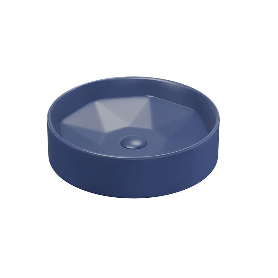 Lucco Diamente 42 cm Tezgah Üstü Lavabo Mat Petrol Mavi