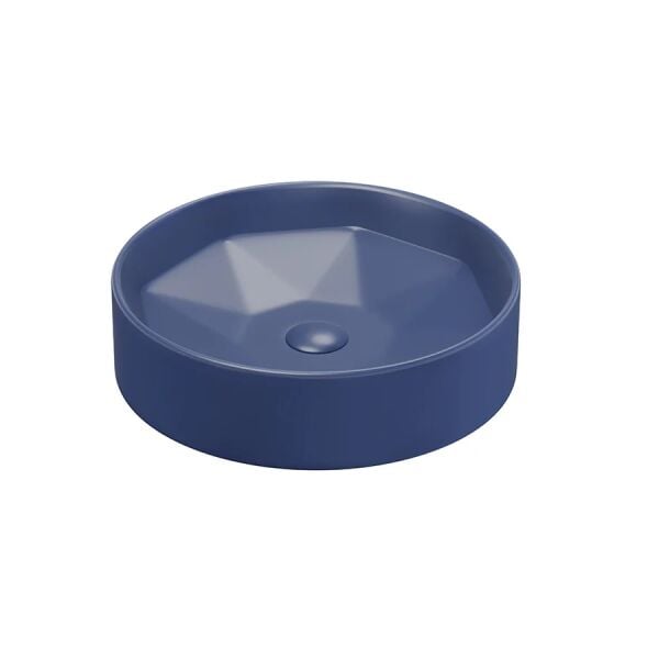 Lucco Diamente 42 cm Tezgah Üstü Lavabo Mat Petrol Mavi