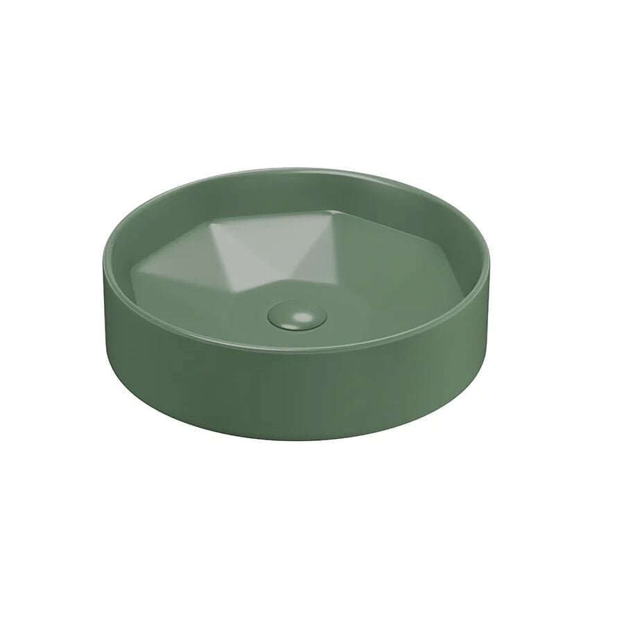 Lucco Diamente 42 cm Tezgah Üstü Lavabo Mat Yeşil