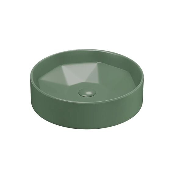 Lucco Diamente 42 cm Tezgah Üstü Lavabo Mat Yeşil