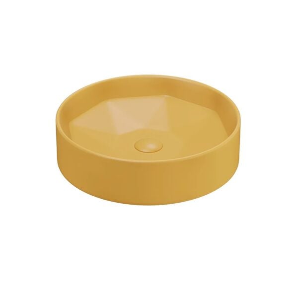 Lucco Diamente 42 cm Tezgah Üstü Lavabo Mat Hardal Sarı