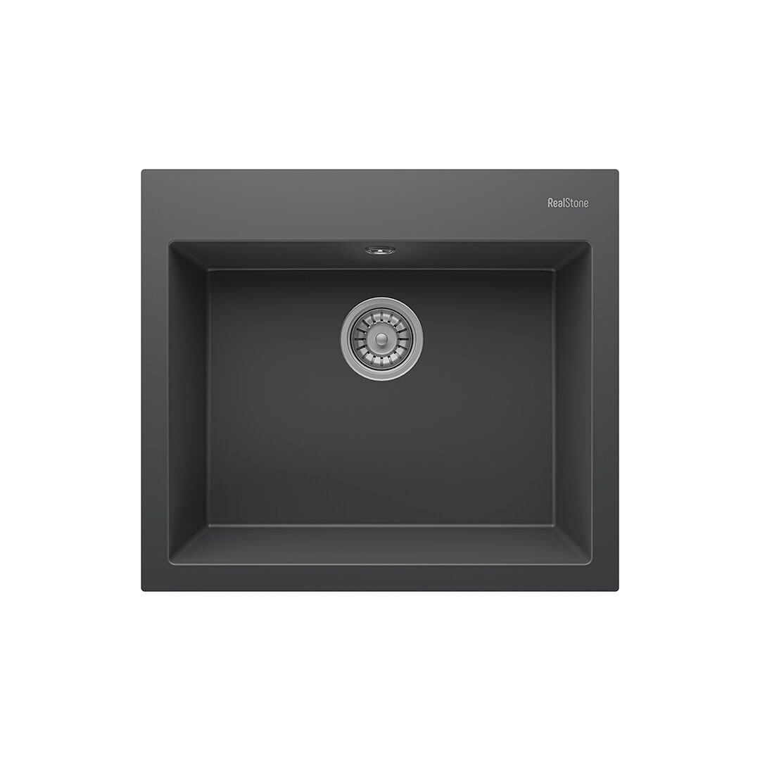 RealStone Didyma 60 Tezgah Üstü Granit Eviye Antrasit