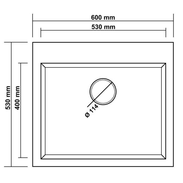 RealStone Didyma 60 Tezgah Üstü Granit Eviye Gri