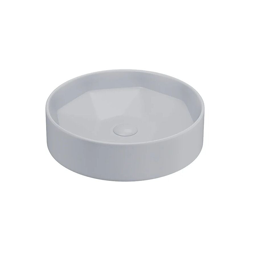 Lucco Diamente 42 cm Tezgah Üstü Lavabo Mat Gümüş Gri