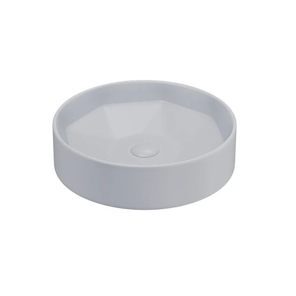 Lucco Diamente 42 cm Tezgah Üstü Lavabo Mat Gümüş Gri