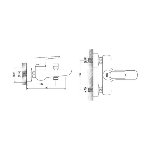 NEWARC - Loft Banyo Bataryası Krom 921511