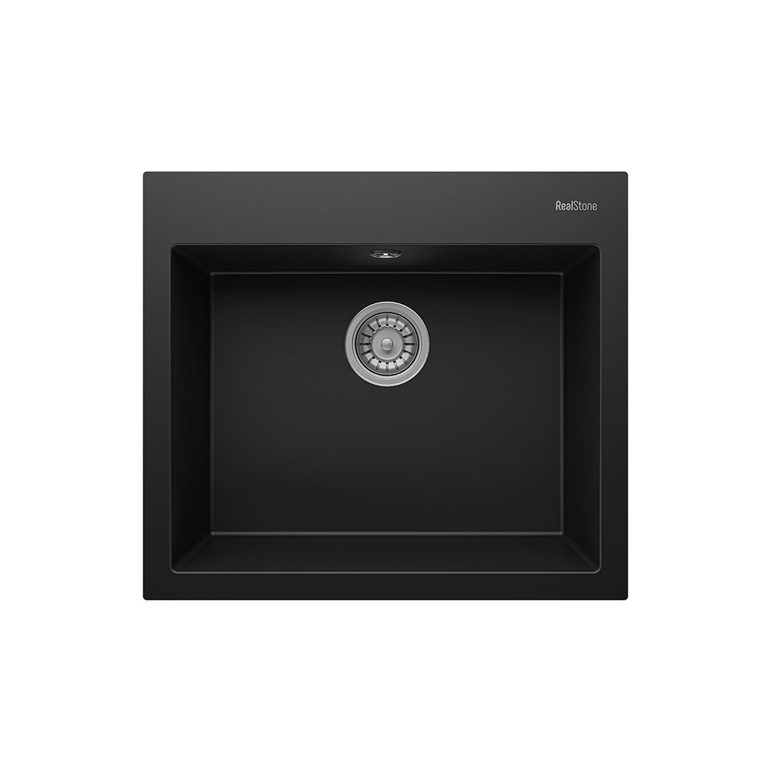 RealStone Didyma 60 Tezgah Üstü Granit Eviye Siyah