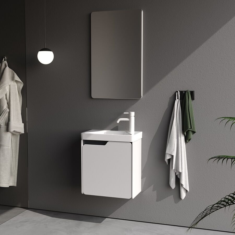 Smart Lyon 50 cm Beyaz Banyo Dolabı