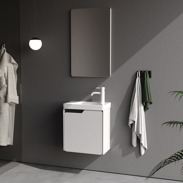 Smart Lyon 50 cm Beyaz Banyo Dolabı
