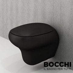 BOCCHI Fenice Asma Klozet Mat Siyah Yavaş Kapanan Klozet Kapağı