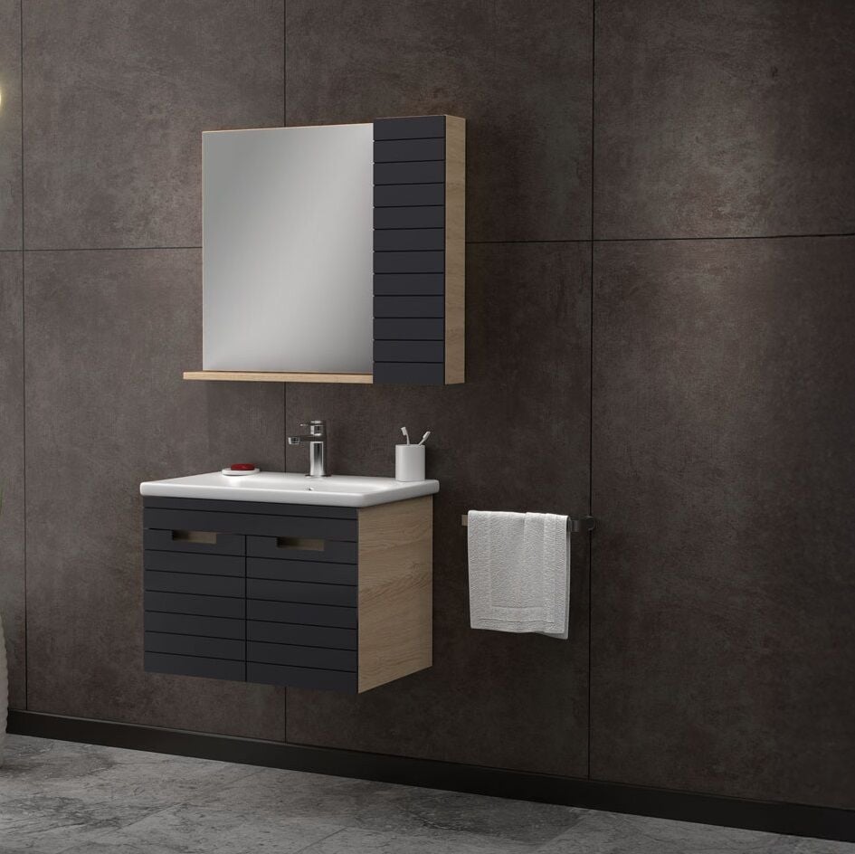 Smart Vega 65 cm Antrasit-Vega Banyo Dolabı