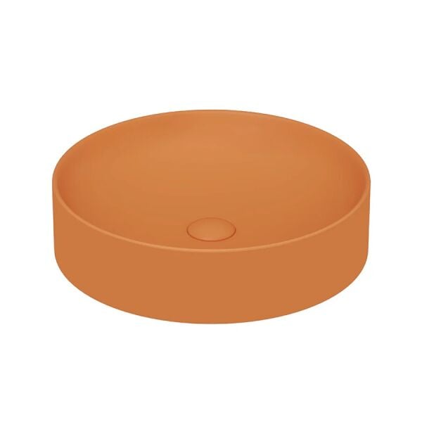 Lucco Lucente 43 cm Tezgah Üstü Lavabo Mat Turuncu