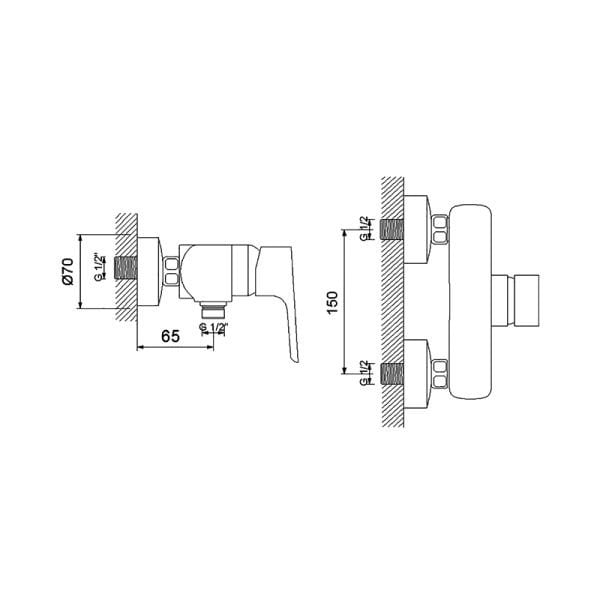 NEWARC - Loft Duş Bataryası Krom 921041