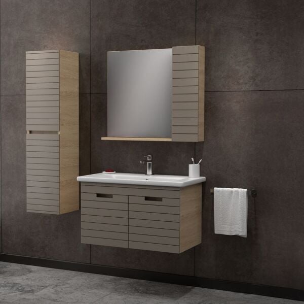 Smart Vega 80 cm Sütlü Kahve Banyo Dolabı